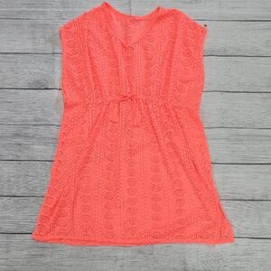 Coral Lace Women Swimsuit Cover Up